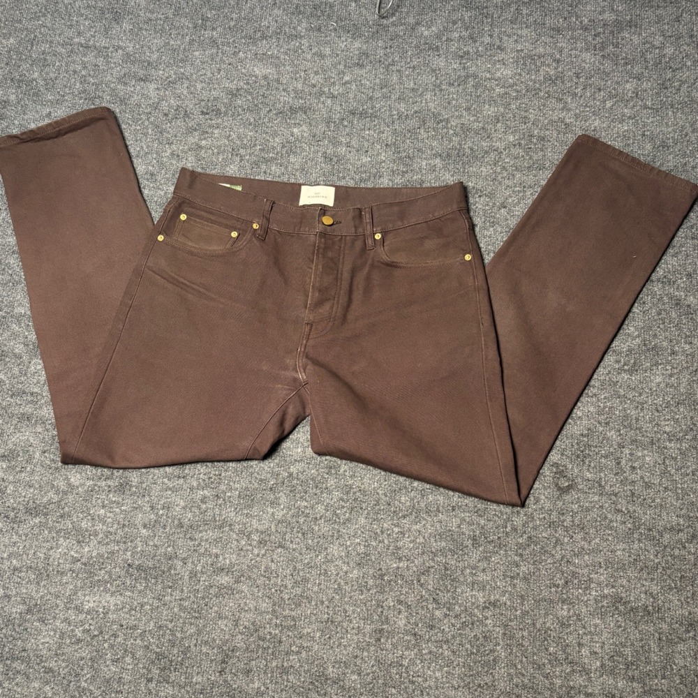 Sid Mashburn Mens Brown 33x30 Cotton Canvas 5-Pocket Pants Button Fly